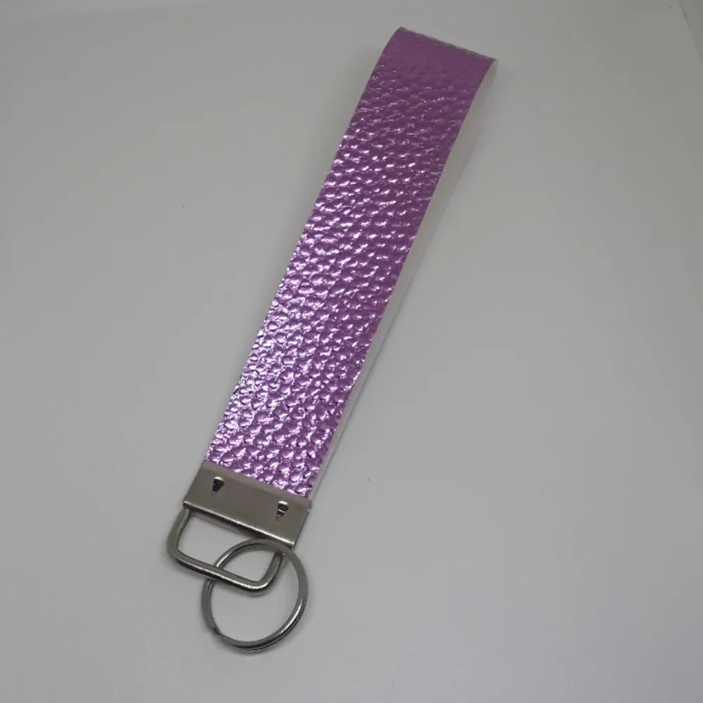 Pink wristlet keychain